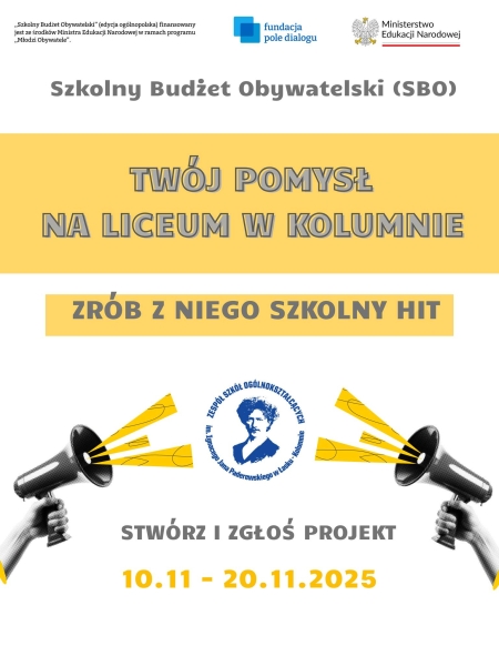 Startujemy ze Szkolnym Budżetem Obywatelskim w naszym liceum!